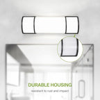 ASD LED 18" Vanity Flush Mount Light Fixture, Linear Bathroom Lighting Bar | 3CCT, Dimmable, Energy Star, ETL Listed | 20W 1650LM 3000-5000K 120V | Long Bath Wall Sconce Over Mirror | Black, 4 Pack