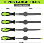 Yougfin 17 pcs File Set, 12 pcs Needle Files and 4 pcs Large Metal Files with Tool bag, Ideal Hand Tool for Woodwork, Metal, Model & Hobby Applications