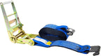 Mytee Products 4 Pack Ratchet Tie-Down Straps with Flat Hooks, 4" x 30' Ratchet Straps Blue | 16,200 Lbs Breaking Strength | Tie Down Ratchet Straps for Flatbed, Truck, Trailers Pickup