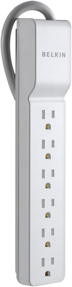 Belkin 6-Outlet Commercial Power Strip Surge Protector with 2.5ft Cord, 555 Joules,White
