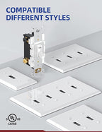 AIDA 15 Amp Toggle Light Switch, 4 Way, Grounding Screw, Residential Grade Electrical Wall Switch, UL Listed (White, 10 Pack)