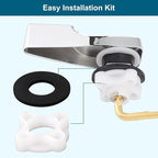 Universal Side Mount Metal Toilet Handle Replacement Kit Compatible with American Standard/Mansfield/Gerber/TOTO/Kohler Toilet, Toilet Tank Flusher Lever with Flapper Chain, Chrome