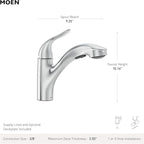 Moen Brecklyn Mediterranean Bronze Single-Handle Pull-Out Sprayer Kitchen Sink Faucet with Power Clean, 87557BRB