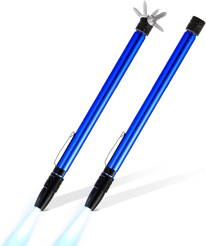 2 Pieces 3.5LBs Telescoping Magnetic Flashlight Pickup Tool with LED Lights, Magnet Stick Rod Extendable 7" to 27" for Men, Birthday, Father's Day, Christmas Gift