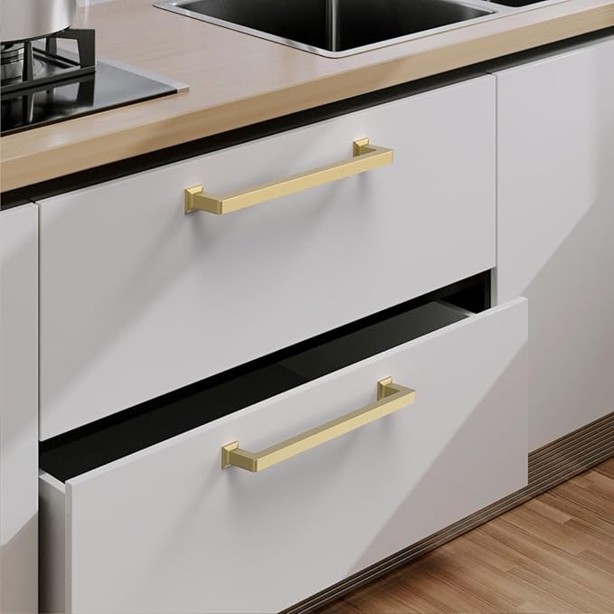 10 Pack 7.5 Inch Gold Cabinet Pulls, Kitchen Hardware