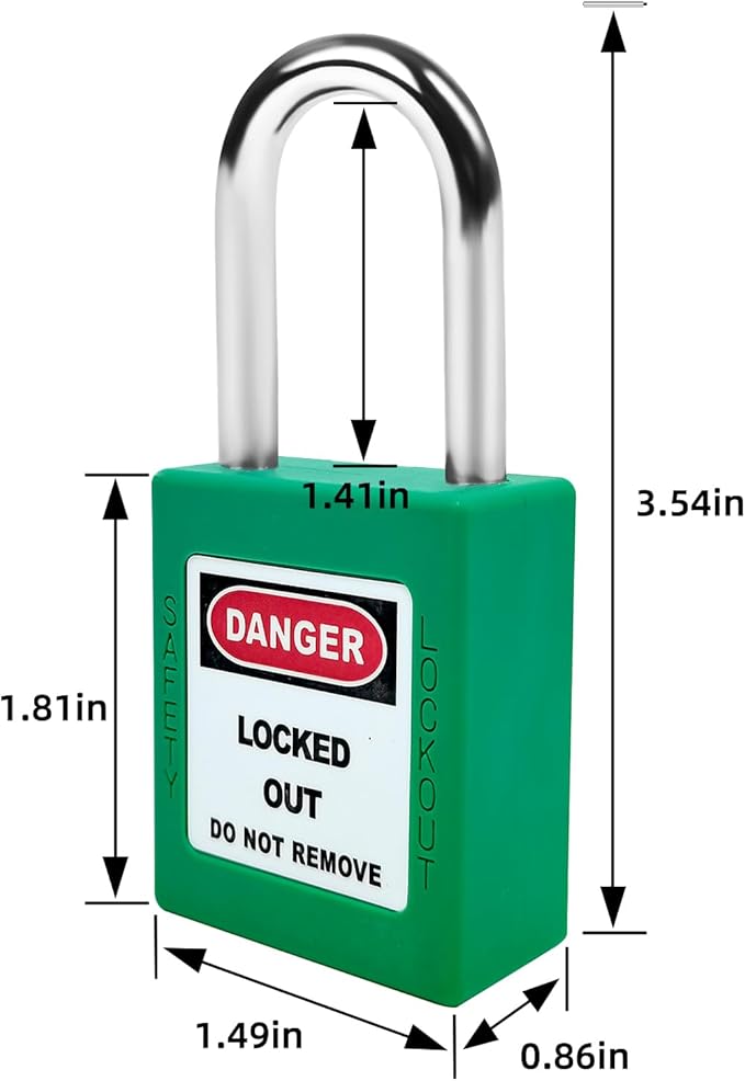 Lockout Tagout Locks Set-10pcs Green Loto Locks, Lockout Locks Keyed Different,2 Keys Per Lock,OSHA Compliant Lock Out Tag Out Padlocks, Safety Padlocks for Electrical Lockout Tag Out Kit