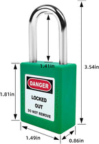 Lockout Tagout Locks Set-10pcs Green Loto Locks, Lockout Locks Keyed Different,2 Keys Per Lock,OSHA Compliant Lock Out Tag Out Padlocks, Safety Padlocks for Electrical Lockout Tag Out Kit