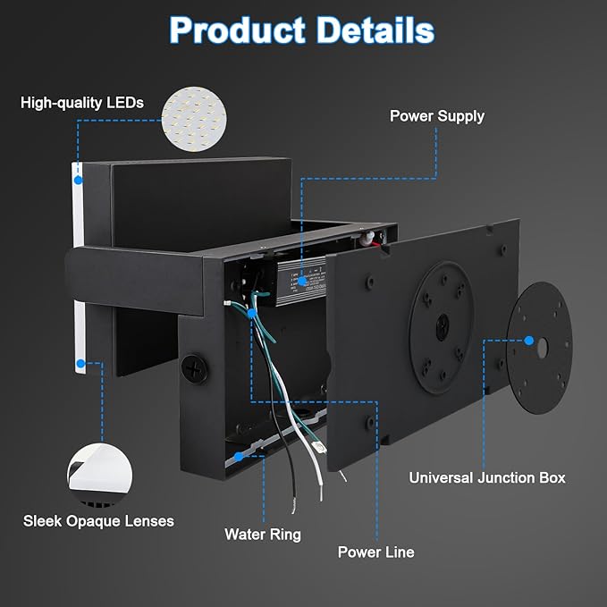 ledmo 150W LED Flood Light with 360° Rotatable Head, 5000K 18000LM Modern Outdoor Wall Lights, LED Security Commercial Exterior Wall Pack Light Fixture, Switch Control for Backard, Garage, Shop, Barn