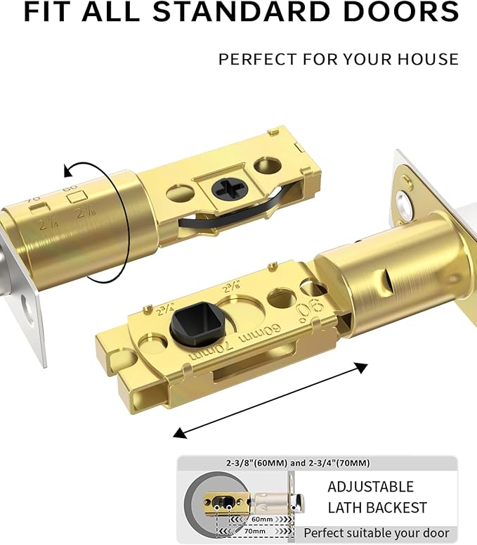 Asidrama Premium Satin Nickel Zinc-Alloy Front Door Lock Set: Double Cylinder Deadbolt, Heavy Duty Security Handleset for Left/Right Exterior Doors, Universal Entry Locks (1 Pack)