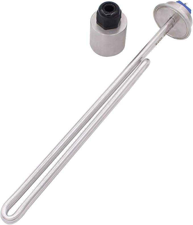 DERNORD 2 Inch (OD64) Tri-clamp 240V 5500W Foldback Heating Element Electric Water Heater with Low Watt Density