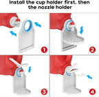 Laundry Detergent dispenser Cup Holder,Nozzle Upgraded Labor-Saving Switch Easily No More runny or Messy Laundry Detergent, Laundry Cup Holder and drip Tray room organization and storage