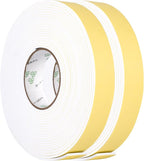 Foam Strips with Adhesive, High Density Insulation Tape, Weather Stripping for Plumbing, Cooling, Pipes, Sealing, Air Conditioning, HVAC, Sliding Door, Craft Tape (White, 66Ft x 1/8” x 1”)