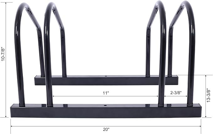 Bike Floor Stand for Indoor Garage Outdoor Parking 22”-28" Wheel Tire Width up to 2.15" Bikes Storage Rack with Mounting Holes for Floor or Wall Mount for 2 Bicycles