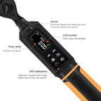Digital Torque Wrench 3/8 Drive, 0.66-44.29Ft.lbs/0.9-60Nm Range, Electric Torque Wrench with Dual Direction Ratchet, ±1% Accuracy with Vibration, Buzzer and LED Alert