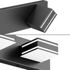 Ralbay Modern Black Vanity Light for Bathroom 4-Light 30inch Matte Black Modern LED Acrylic Bathroom Wall Lighting Fixtures Over Mirror