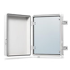 QILIPSU Waterproof Junction Box IP67 Outdoor Plastic Electrical Project Enclosure Weatherproof with Inner Door, Mounting Plate, Wall Brackets, Hinged Grey Cover 14.6"x10.6"x5.9" -D