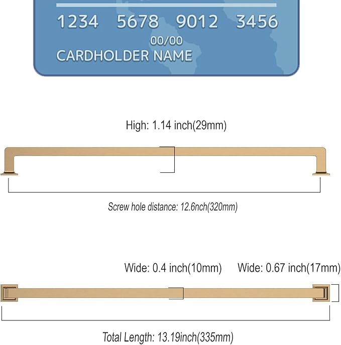 6 Pack 12.6 Inch Cabinet Handles Champagne Bronze Cabinet Pulls Long Kitchen Cabinet Handles Champagne Cabinet Hardware Wardrobe Pulls Kitchen Handles for Cabinets