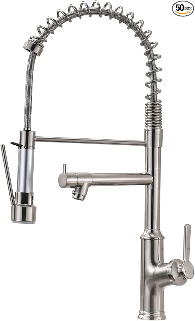 Commercial Kitchen Faucet AIMADI,Kitchen Faucets with Pull Down Sprayer Brushed Nickel Stainless Steel Kitchen Sink Faucets