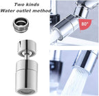 360 Degree Swivel Sink Faucet Aerator,2-FlowBig Angle Water Saving Dual Function,with Gasket Faucet Replacement Part - 55/64 Inch-27UNS Female Thread, 15/16 Inch-27UNS Male Thread Adapters (1)