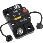 GLOSO Circuit Breaker 30 A E69 for Marine Truck Boat RV Automotive Mid Range Mini T3 Manual Reset Switchable Compact Medium IP66 (30 A)