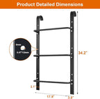 3-Rung Window Well Ladder Hooked, Heavy Duty Steel Egress Window Ladder, Basement Wall Mounted Ladder 34.2" Lx17.9 W, Black