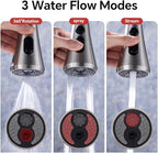 Universal Kitchen Faucet Replacement Pull Down Sprayer with 3-Spray Modes & 16 Adapters - Compatible with Moen, Kohler, and Delta and Sink Faucets (Brushed Nickel)