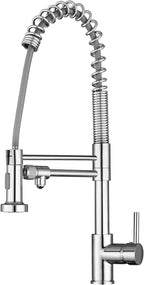 MENATT Commercial 3 in 1 Kitchen Faucet with Drinking Water Faucet, Pull-Down Single Handle Filter Kitchen Sink Tap for Water Filtration System, Brushed Nickel(Without Water Filtration Device)