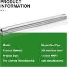 TAISHER 4PCS Stainless Steel Pipe Fittings, 1/4" NPT x 1/4" NPT Male Threaded, 10" Length Nipple Cast Pipe