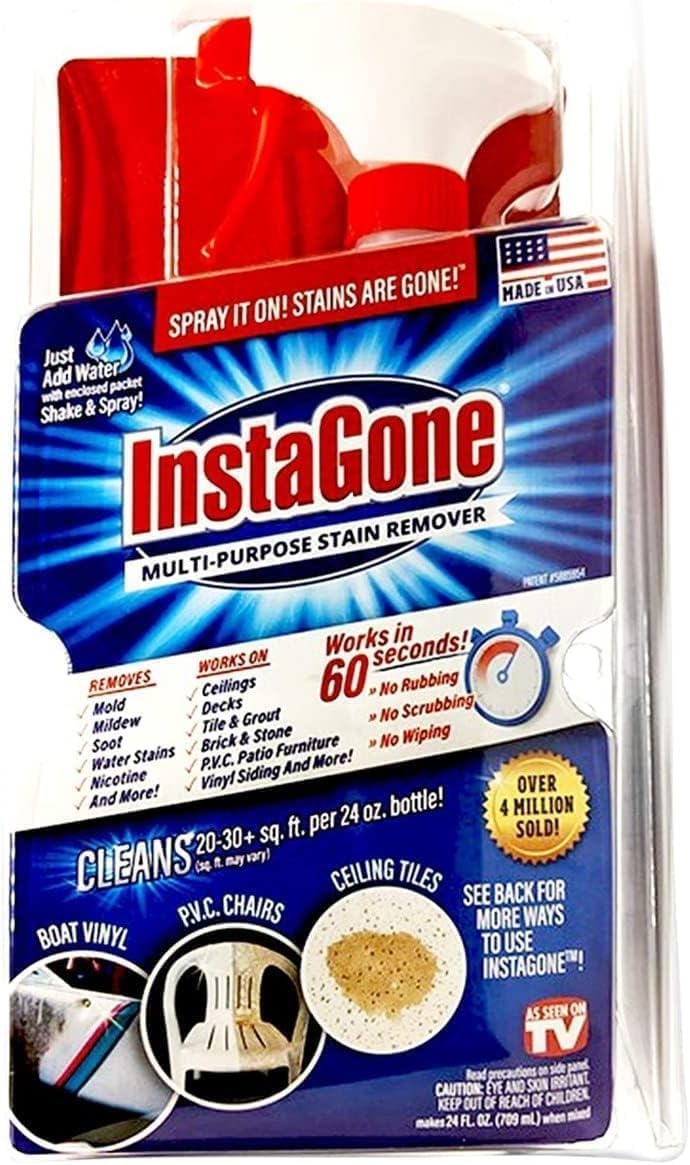 Stain Remover - TRIAL PACK (1 Pack + 24oz Spray Bottle) - Just Add Water - Indoor/Outdoor Ceiling, Wall, Bathroom, Roof, PVC Fence, Patio & More