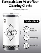 Fantasticlean Microfiber Cleaning Cloth Roll -40 Pack, Tear Away Microfiber Towels, 12" x 12", Reusable, Washable, Scratch Free, Ultra Absorbent for Car, Home Supplies, Shop (DimGrey)