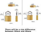 SEPOX® 16 Pcs Pack Solid Brass Padlock with Same Keys 24 Pcs, Heavy Duty & Compact Body 30mm 1-3/16", Small Lock & Key with Big Handle, Keyed Alike for gate, Gym Locker, Hasp, Tool Box