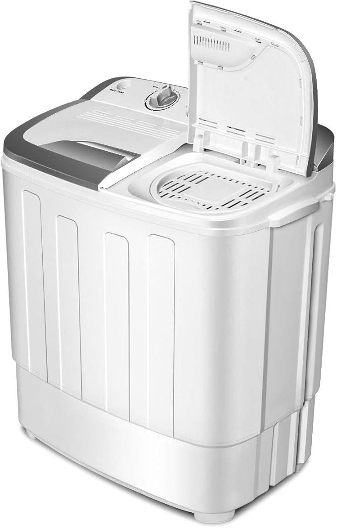 Giantex Portable Washing Machine, 13lbs Washer and Spinner Combo, Semi-Automatic Laundry Clothes Machine, Compact Twin Tub Mini Washer for Apartment Camping Dorms RV