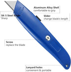 DIYSELF 2Pack Utility Knife Box Cutter Retractable Blade Heavy Duty(Blue)