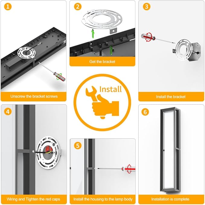 Sytmhoe Exterior Wall Light Fixture,2Packs 10%-100% Dimmable LED Modern Outdoor Patio Wall Light Fixture, 23.6in Black Exterior Sconce Wall Mounted Lights for Garage Living Room Courtyard House(3000K)