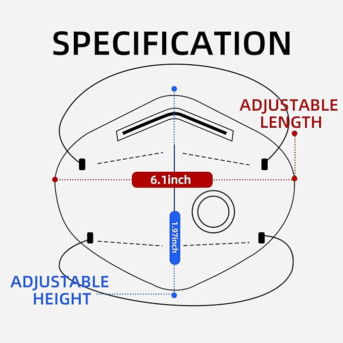 Head Mounted Face Dust Mask 20PCS,7 Layer Breathable Valve Disposable for Protection Construction Sanding Adult