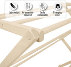 Pennsylvania Woodworks Premium American Maple Clothes Drying Rack - Handcrafted in Pennsylvania - Solid Wood Construction, Collapsible, Eco-Friendly Laundry Solution (Medium)
