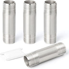 TAISHER 4PCS Stainless Steel Pipe Fittings, 3/4" NPT x 3/4" NPT Male Threaded, 2" Length Nipple Cast Pipe