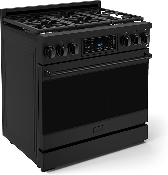 Gordon Ramsay by THOR Kitchen 36 Inch Professional Gas Range with Tilt Panel Touch Control in Black