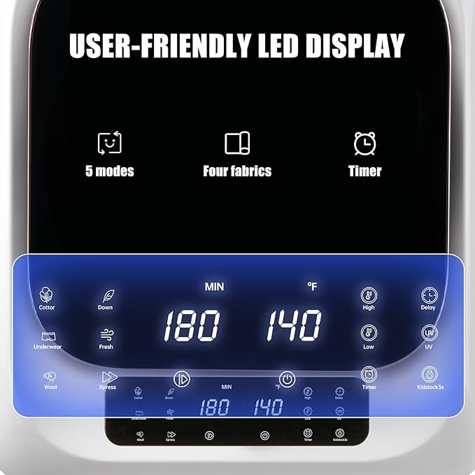 Auertech Portable Washer and Dryer Combo Set, 12 lbs Portable Clothes Dryers, 6 Drying Modes, 25 lbs Fully Automatic Washing Machine, 10 Wash Cycles, Compact Washer and Dryer for Apartment, RV, Dorm