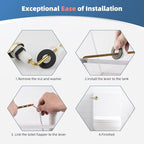 iFealClear Polished Gold Metal Universal Toilet Handle Replacement Kit, Front Mount Toilet Tank Flush Lever Handle with Nut Lock, Toilet Trip Lever Fits Most Toilets, Sold Brass Material