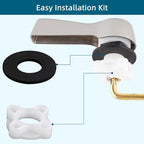 Hygie Rinse Metal Toilet Handle Lever Flush Replacement, Universal Front Mount Toilet Handle with Stainless Steel Flapper Chains, Toilet Repair Kit, Brushed Nickel