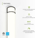 ASD LED 36" Vanity Flush Mount Light Fixture, Linear Bathroom Lighting Bar | 3CCT, Dimmable, Energy Star, ETL Listed | 30W 2650LM 3000-5000K 120V | Long Bath Wall Sconce Over Mirror | Black, 4 Pack