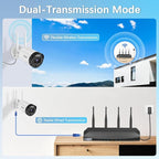 【90ft Super Night Vision】 Outdoor Wireless Security Camera System, Wireless Cameras for Home Security, WiFi Video Surveillance DVR Kits