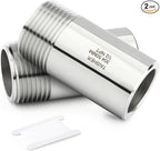 TAISHER 2PCS 304 Stainless Steel Pipe Fittings, 1/2" NPT Male Threaded, 2" Length Weld Nipple Cast Pipe