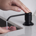 Gagal Soap Dispenser (Matte Black) and Extension Tube Kit for Kitchen Sink, Complete Brass Pump with 40" Silicone Tube Connect to The Bottle Directly, Say Goodbye to Frequent Refills
