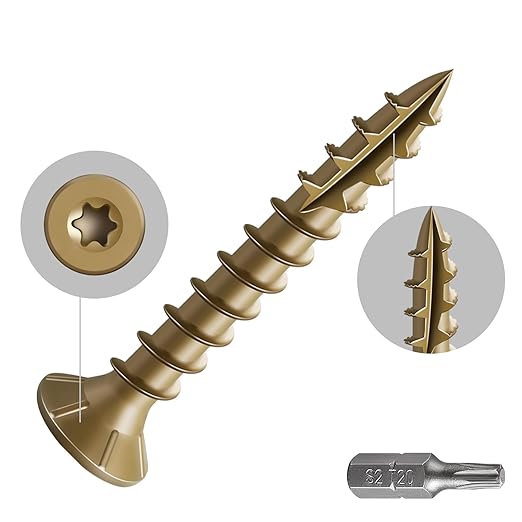 #8 * 1-1/4" Deck Screws, (3505pcs) 15 lbs.Exterior Wood Screws, Rust Resistant epoxy Coated, Bronze, T20 Star Bit