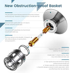 Bathroom Sink Drain with Overflow, Brushed Nickel Pop Up Drain 2 Pack, All Metal Bathroom Sink Stopper for Vanity Vessel Sink, Stainless Steel and Brass, RM083J-P2