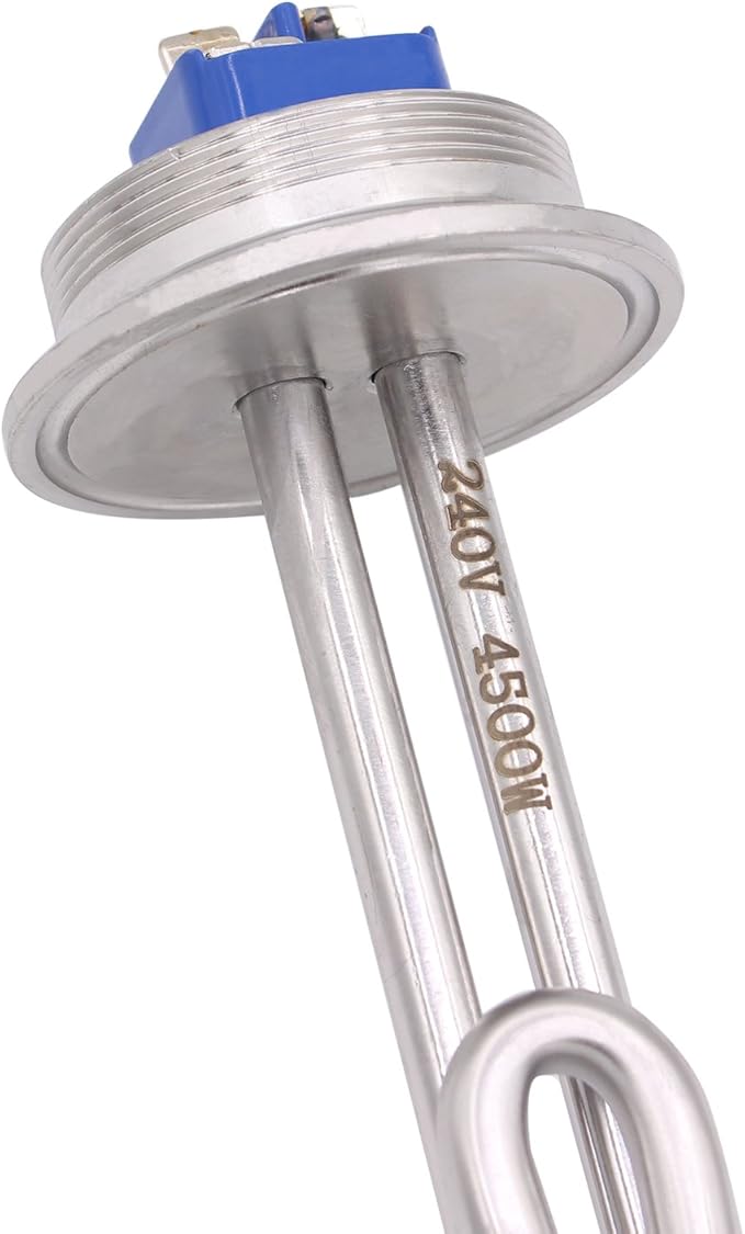 DERNORD 2 Inch (OD64) Tri-clamp 240V 4500W Foldback Heating Element Electric Water Heater with Low Watt Density