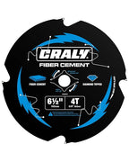 CRALY 6-1/2 Inch 4 Teeth Hardie Fiber Cement Circular Saw Blade, 5/8 Inch Arbor, Polycrystalline Diamond Tipped (PCD), Thin Kerf, Black Ice™ Coating, for Laminate Flooring(C0604FC)