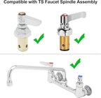 Replacement 002714-40 Hot Side Lever Handle Brass Spindle Assembly Replacement Faucet Cartridge, Handle Stem Assembly Fits for All T&S Faucets, Red
